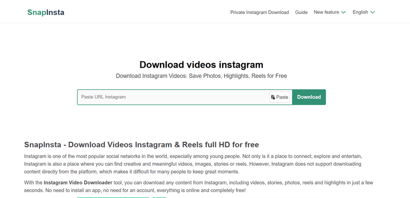 SnapInsta: Instagram Video Downloader